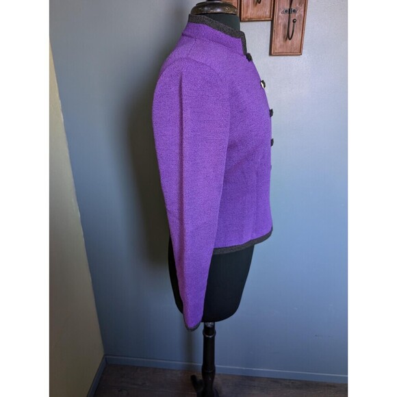 Vintage Purple Wool Sweater Jacket By Donollie Looms - Picture 3 of 10